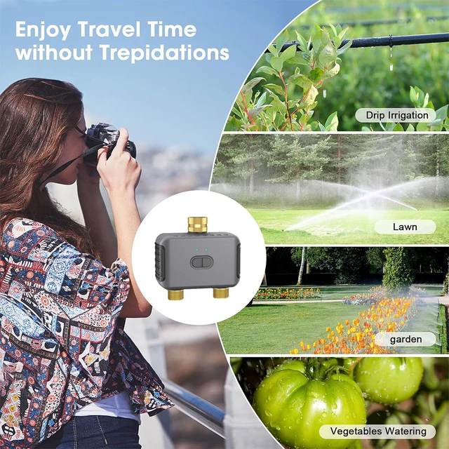 Insoma Water Timer with Gateway Dual Hose Automatic Garden Irrigation Watering System Remote Sprinkler Programmer support Alexa 6