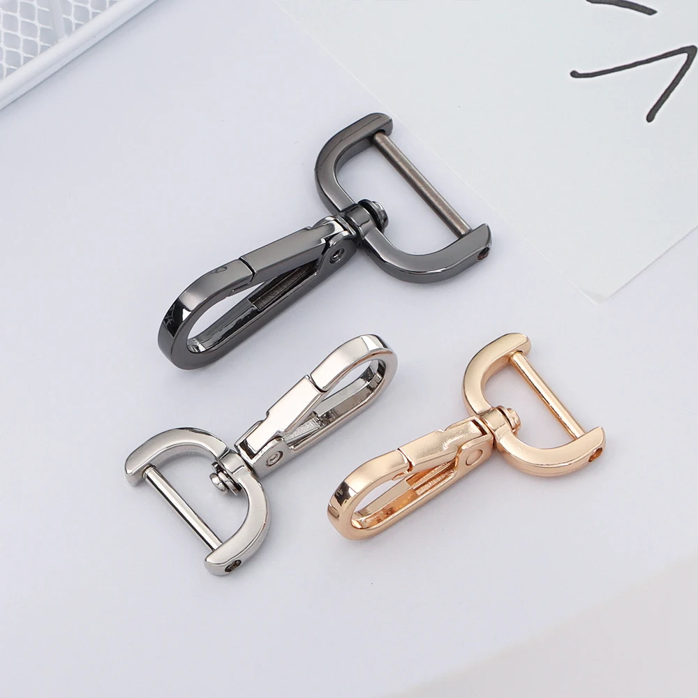 1Pc 15/20/25mm Detachable Snap Hook DIY KeyChain Bag Part Accessory Metal Bags Strap Buckles Screw Buckle Leather Lobster Clasp