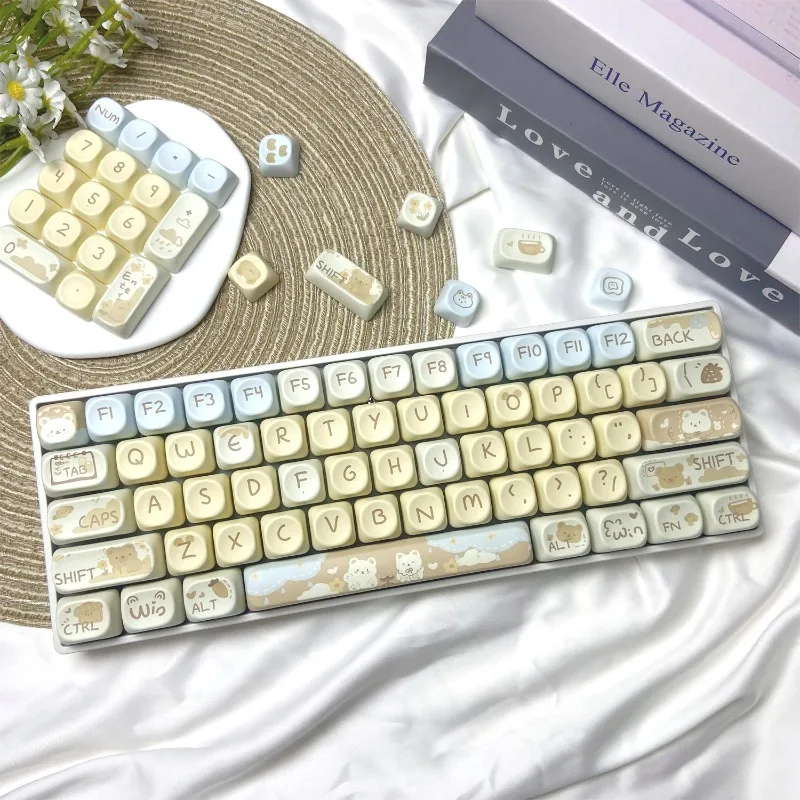 Kawaii Keys Milk Tea Bear Mao Profile Keycaps (131 Keys)