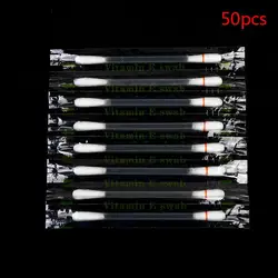 50 pcs/lot Vitamin E Oil Swabs Stick Disposable VE Cotton Swab Protect Lip Gum Anti-dry Moisture Use Before Teeth Whitening