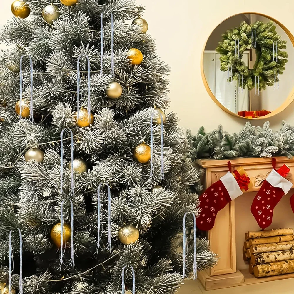 3000 Strands Christmas Icicles Iridescent Tinsel Foil Fringe Garland For Xmas Tree Decorations Party Supplies Holiday Decor