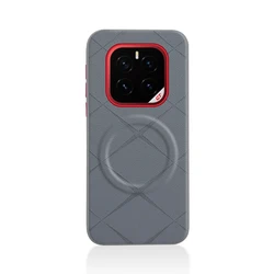 Luxury Embossed Magnetic PU Leather Phone Case with Wireless Charging and Anti - Fall Protection for Honor GT Pro (Grey)
