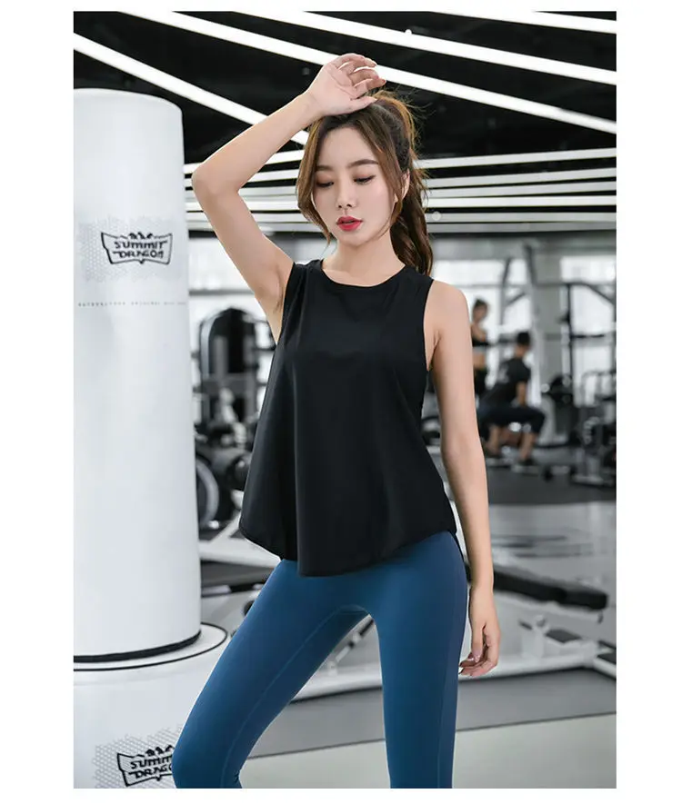 Sleeveless Yoga Vest Sport Singlet Women Athletic Fitness Sport Tank Tops Gym Running Training Yoga Shirts