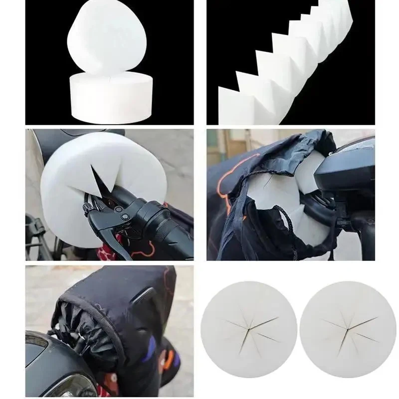 360 ° Zyklus Motorrad Lenker winddicht Baumwolle gewellt Fahrrad Hand Lenker Abdeckung Wind Block Schwamm Schutz Winter Outdoor Reiten – Detail 2