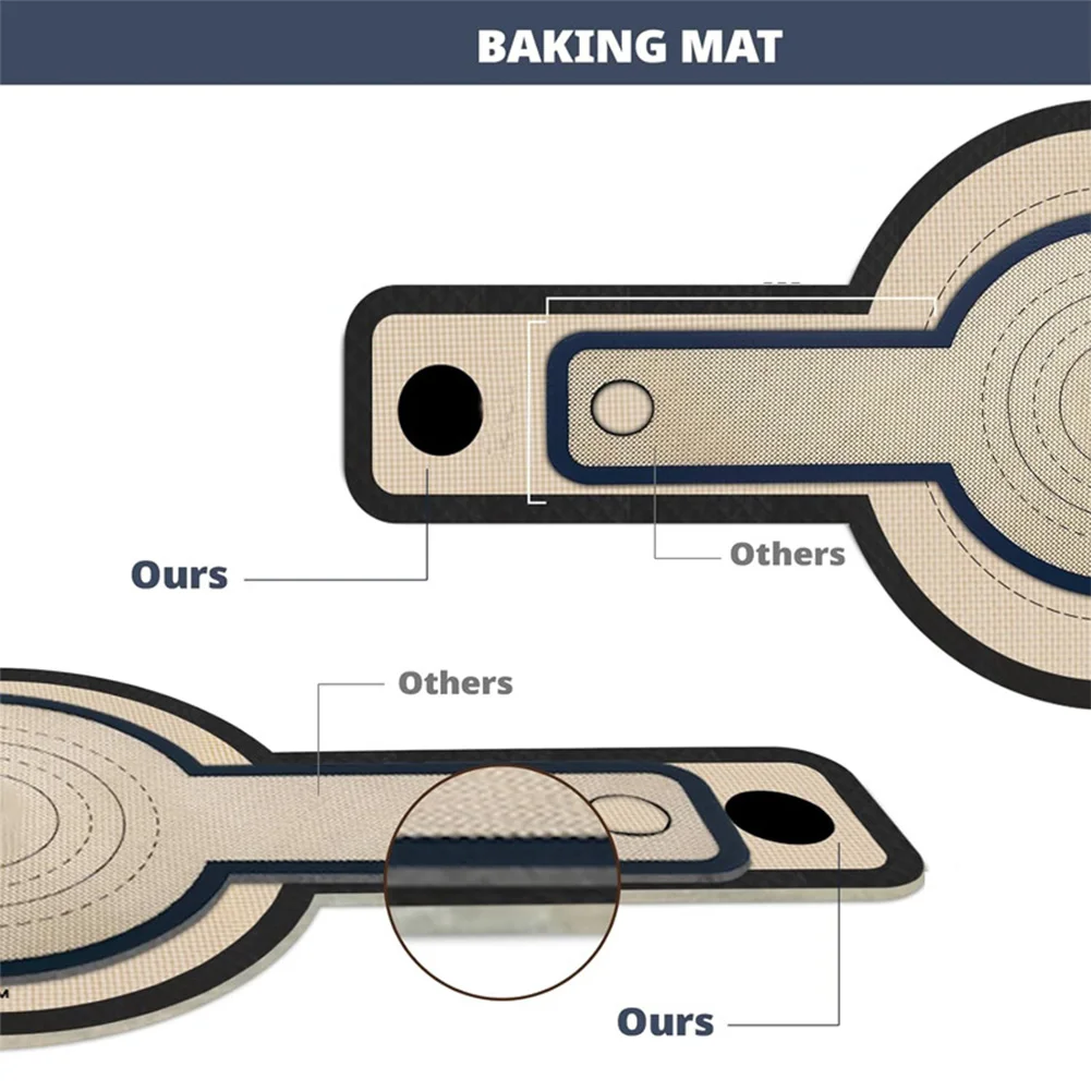 2Pcs Bread Baking Mat Reusable Non-Stick Dutch Oven Easy To Clean Bread Long Handles Sling Bakery Supplies silicone baking mat
