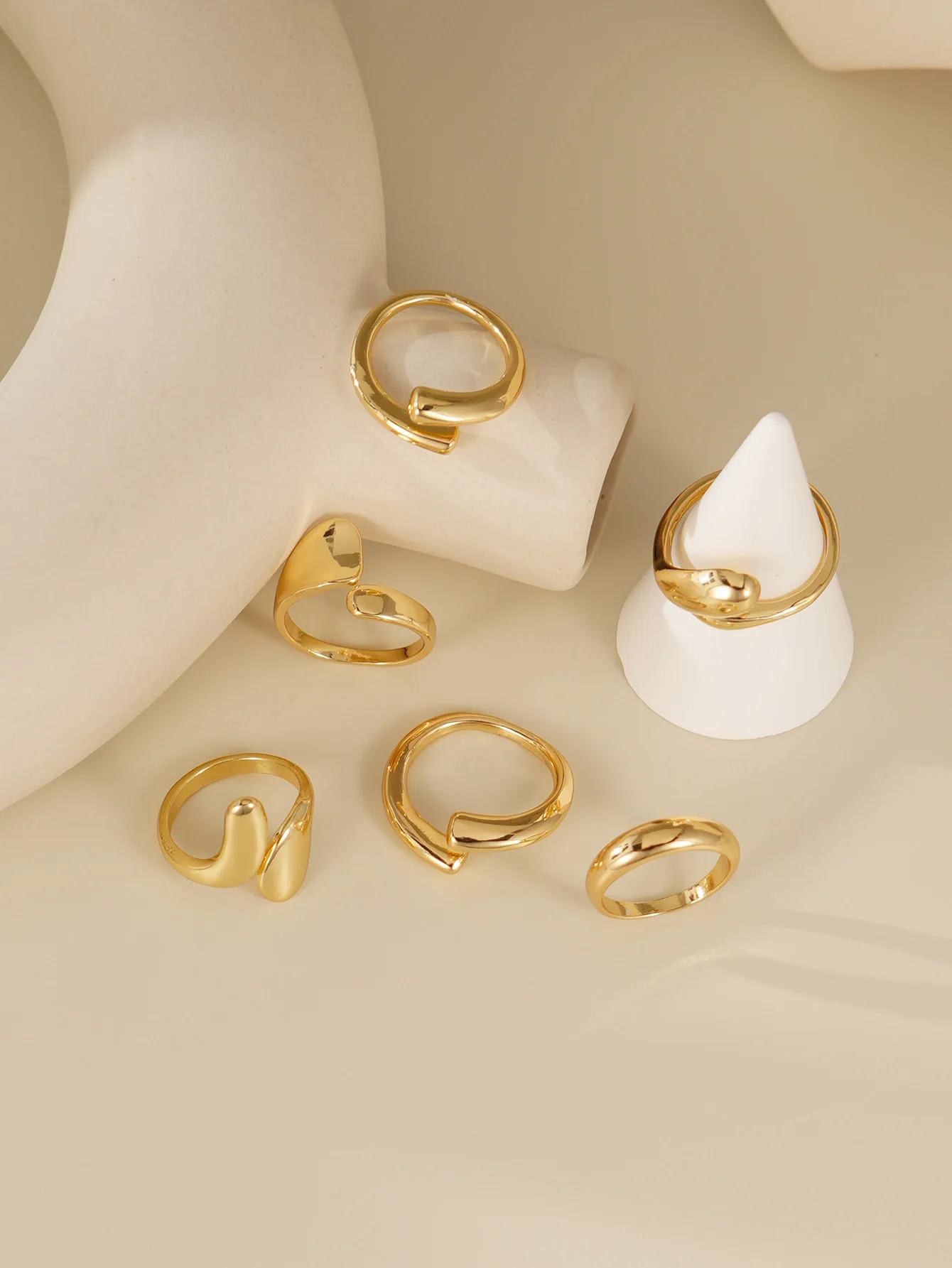 Hip Hop Geometric Smooth Ring Womens Punk Party Daily