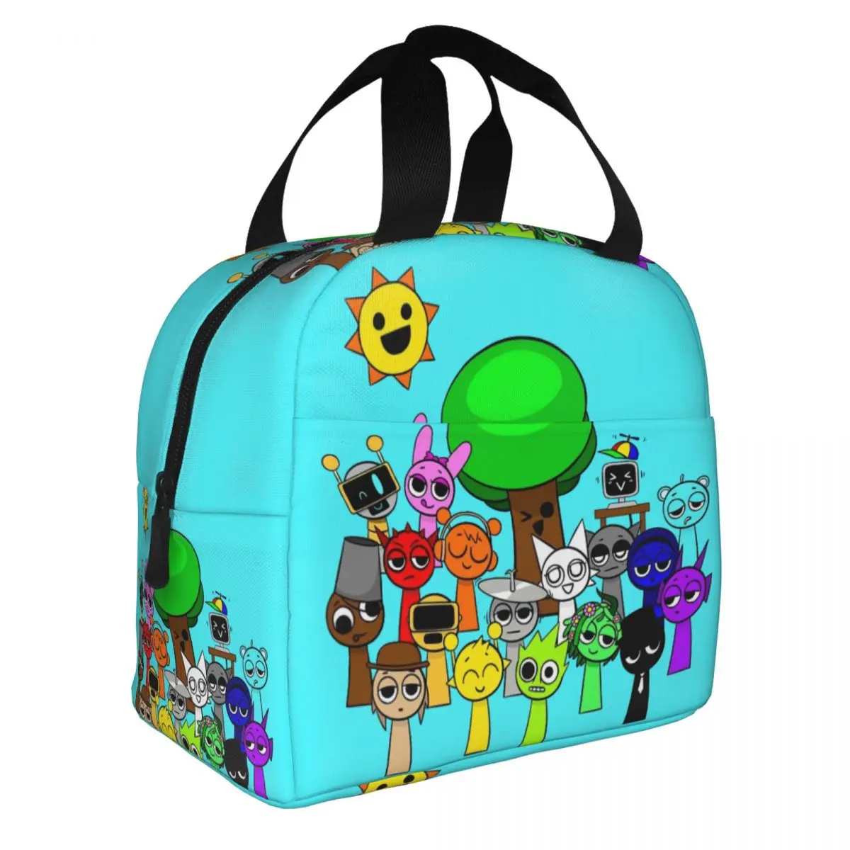 Incredibox Sprunki Music Game Insulated Lunch Bags Thermal Bag Reusable Large Tote Lunch Box Bento Pouch College Outdoor
