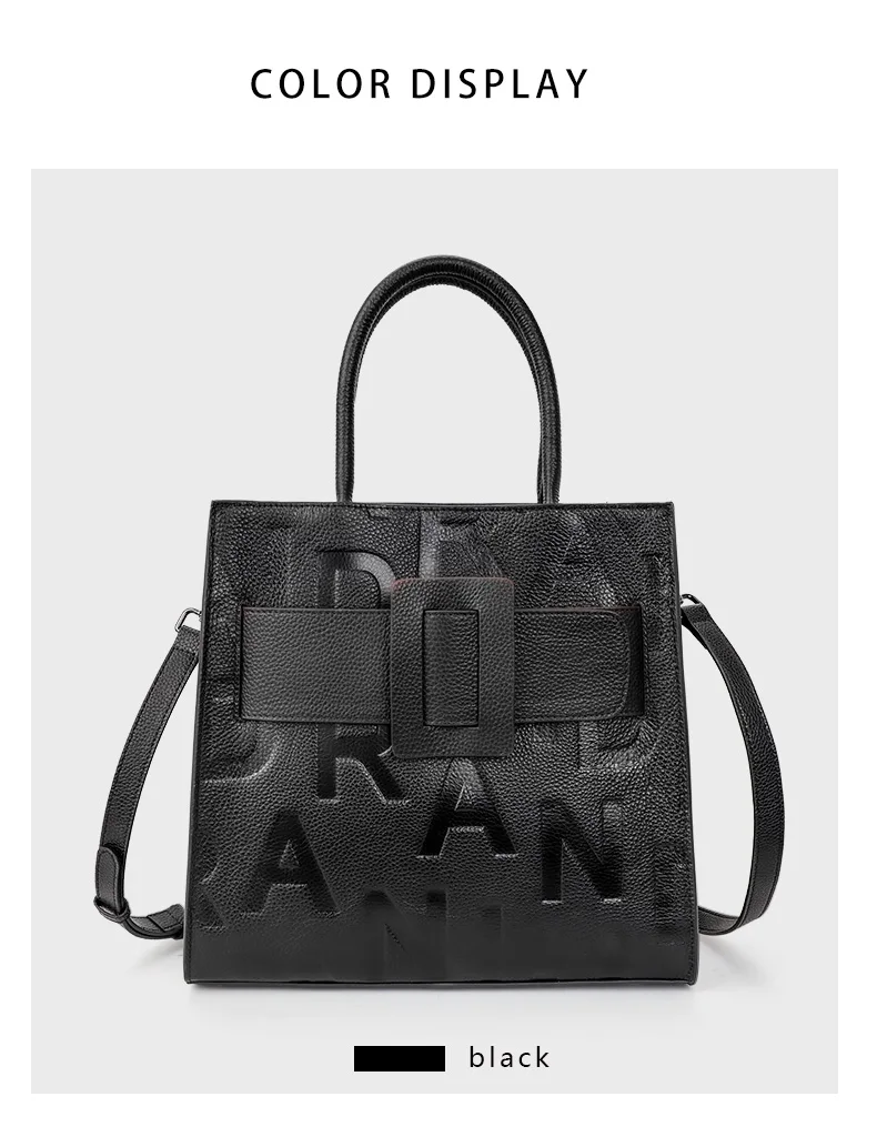 Modische Damen-Umhängetasche aus echtem Leder, großes Fassungsvermögen, hochwertiges Rindsleder, Damenhandtasche, neuer Stil 2026, vielseitig einsetzbar – Detail 4