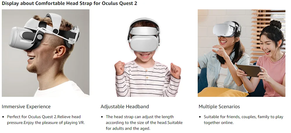 For Oculus Quest 2 VR Elite Strap With Battery 5200mAn Fast Charger Power Bank Halo Strap For Meta Oculus Quest 2 Accessories