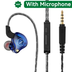High - Fidelity Wired Earbuds with Microphone - Enhanced Bass & Stereo Sound (Blue With Mic)