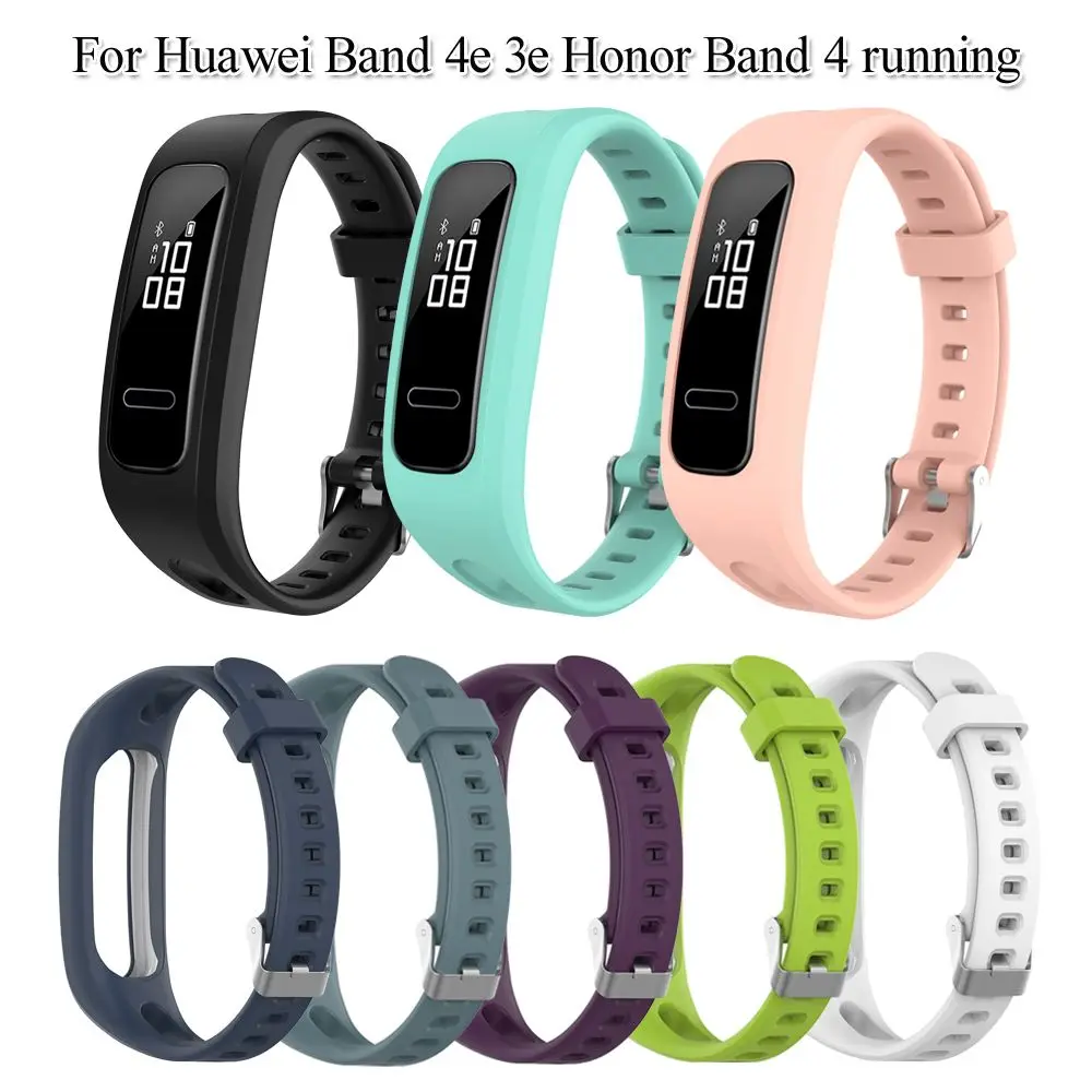

Ремешок силиконовый для Huawei Band 4e 3e Honor Band 4, сменный Спортивный регулируемый браслет для смарт-часов для бега
