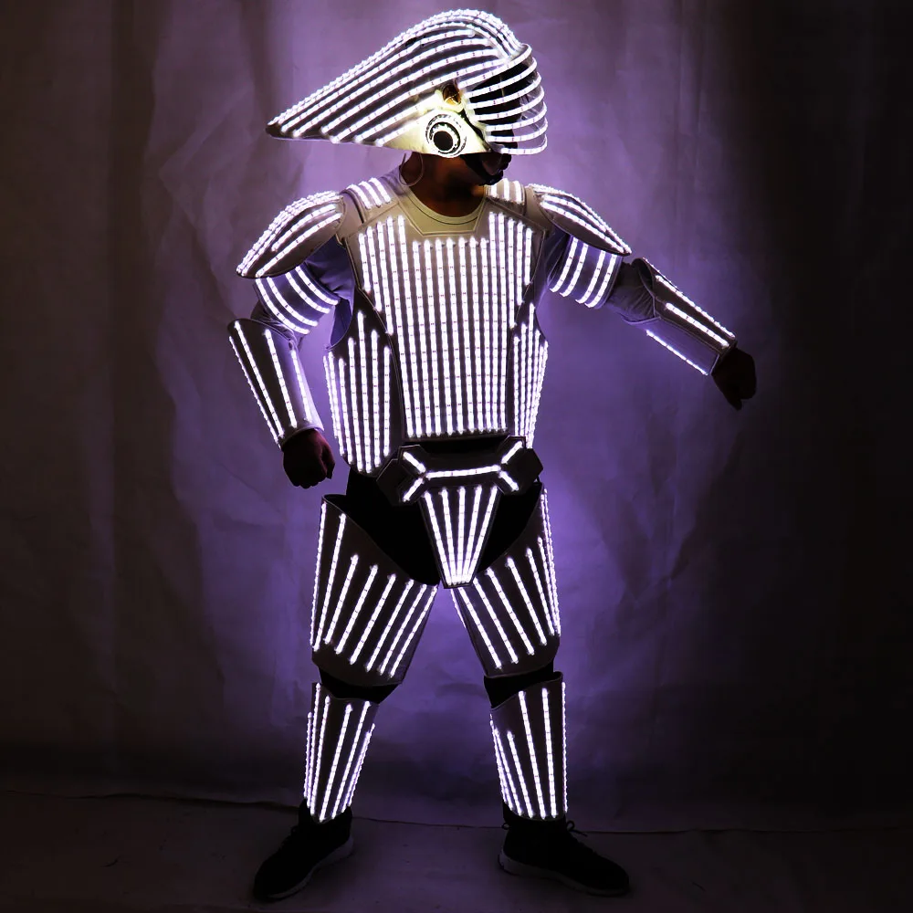 

LED Robot Costume Stage Jacket Dancer Suit Wearing Cosplay Laser for Nightclub Party Man dance