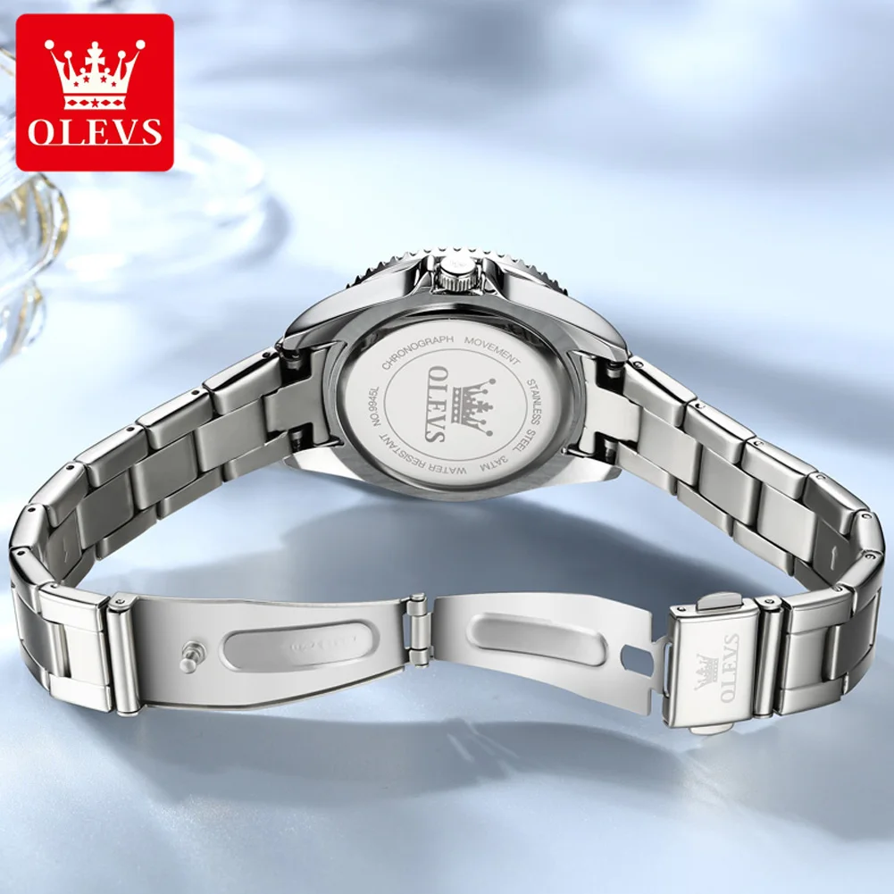 OLEVS Women Watches Top Brand Luxury Diamond Quartz Watch Women Stainless Steel Waterproof Calendar Fashion Wristwatch Ladies