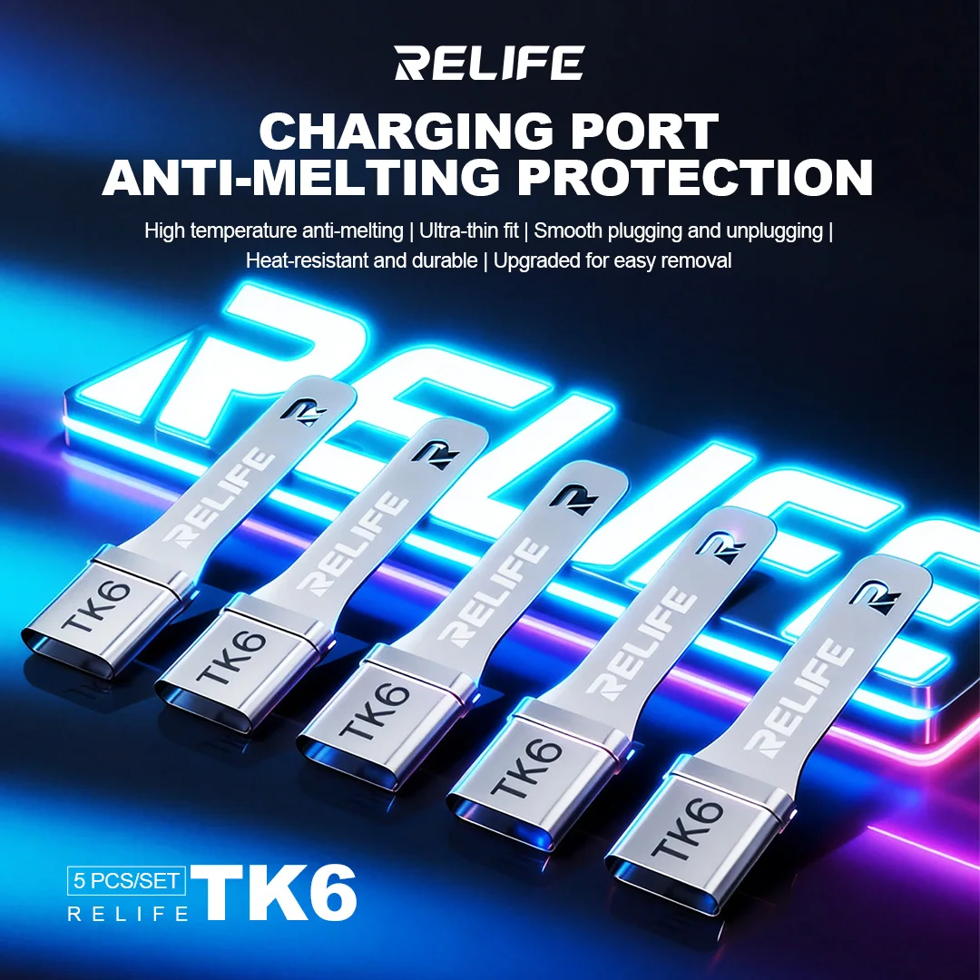 RELIFE TK6 USB-C 포트 보호기, 화상 및 녹화 방지, 정밀 위치 지정, 내열성, 휴대폰 Type-C 포트 납땜 수리용