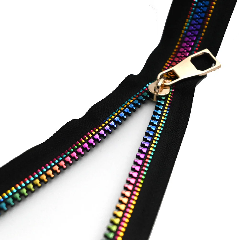 2 yards 2PC Resin Rainbow Tooth Zipper Pull Head for DIY Handmade Accessories zipper pullers,zipper sliders,zipper heads
