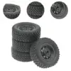 4x RC Wheels and Tires Set RC Upgrade Part Rubber Tires Set RC Tires with Wheel Rim for MN82 MN78 1/12 RC Crawler Car Trucks 5