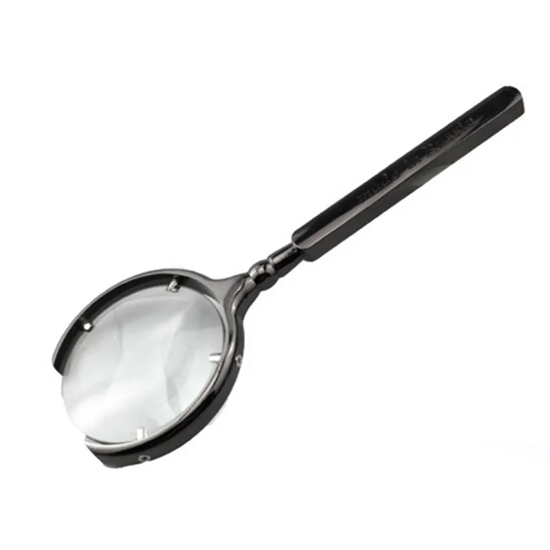 

10X Vintage Reading Magnifier Hand-Held Magnifying Glass with Optical Glass Magnifying Glass Lens Magnifie,Black