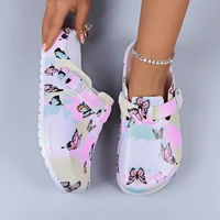 Pantoufles d'intérieur pour femmes, sabots mules, impression beurre, chaussures d'infirmière, pantoufles de maison souples EVA imperméables, sabots antidérapants décontractés 1