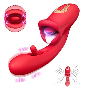 Klopfen Flattern Vagina Dildo Vibrator für Frauen Bitting Oral Zunge Lecken Klitoris Sauger Klitoris Stimulator Sex Spielzeug für Frauen 1