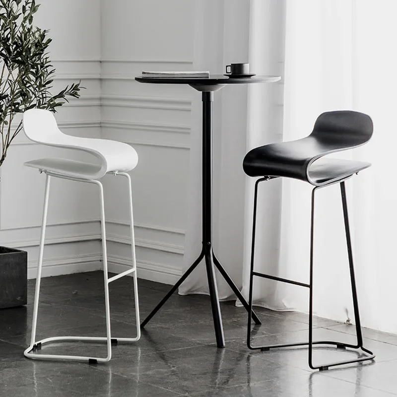 Cream Style Accent Bar Chairs High Stool Modern Reception Bar Chairs Plastic Restaurant Furniture Tabouret De LLBC