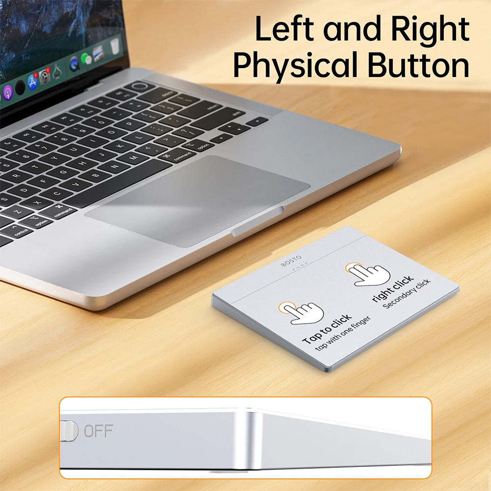 Portable Track Pad Multi-Gesture Wireless Touchpad Type-C Rechargeable Wired Precision Trackpad for Computer Notebook PC Laptop
