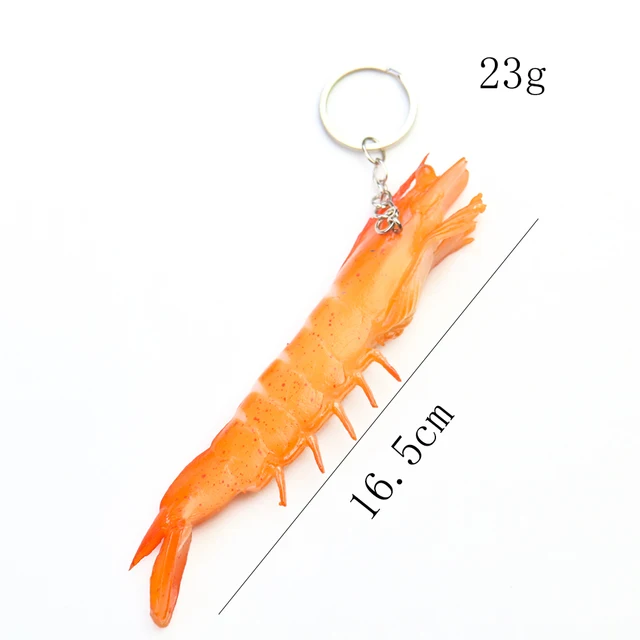 Funny Simulation PVC Shrimp Keychain Prawm Keyring