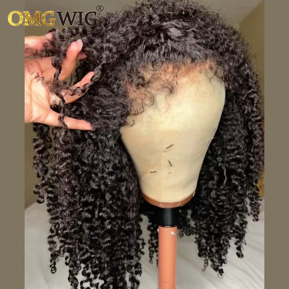 Curly Baby Hair Pre Plucked Curly Lace Front Human Hair Wigs 13x6 Lace Frontal For Black Women Kinky HairLine New Trend 180%