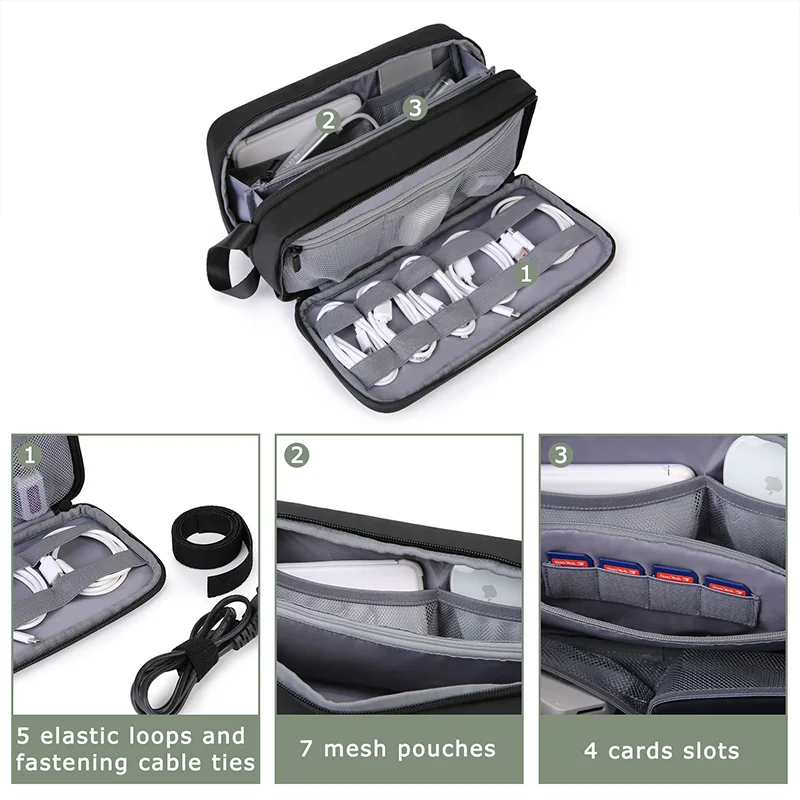 Bagsmart Cabo de Armazenamento Multi-função Bolsa de Armazenamento Digital Ipad Fone de Ouvido Carga Organizador de Negócios Gadget Viagem Bolsa Digital - Imagem 6