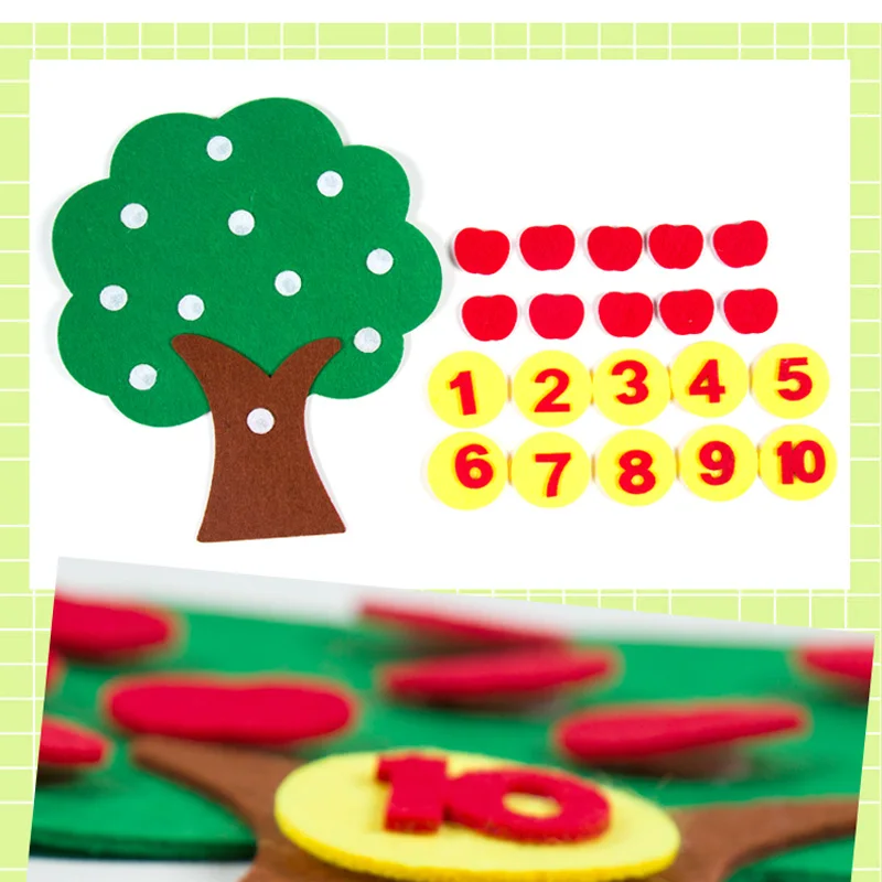 Beautiful Kids Early Learning Numbers Apple Tree Nonwoven DIY Felt Package