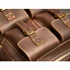 Genuine Leather Men's Backpack Vintage Bag Outdoor Travel Backpack Fitness bag Laptop Backpack Schoolbag For Laptop 17 Inch 5
