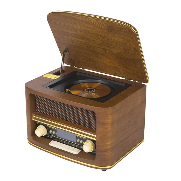 

Новый Настольный высококачественный динамик CD плеер FM AM деревянное Ретро винтажное радио
