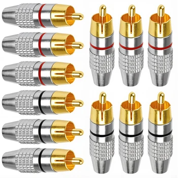 4ชิ้นอาร์ซีเอชายเชื่อมต่อเสียบอะแดปเตอร์สําหรับสายสัญญาณเสียงเสียบวิดีโอบัดกรีฟรีอะแดปเตอร์แปลงสายเคเบิล 1