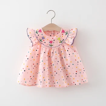 Embroidered Polka Baby Dress 1