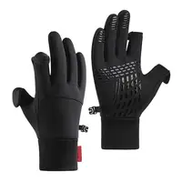Hiking Gloves Waterproof Non-slip Gloves With 2 Fingerless Design Fleece-Lined Winter Gloves Warm Running Gear For Women Men 1