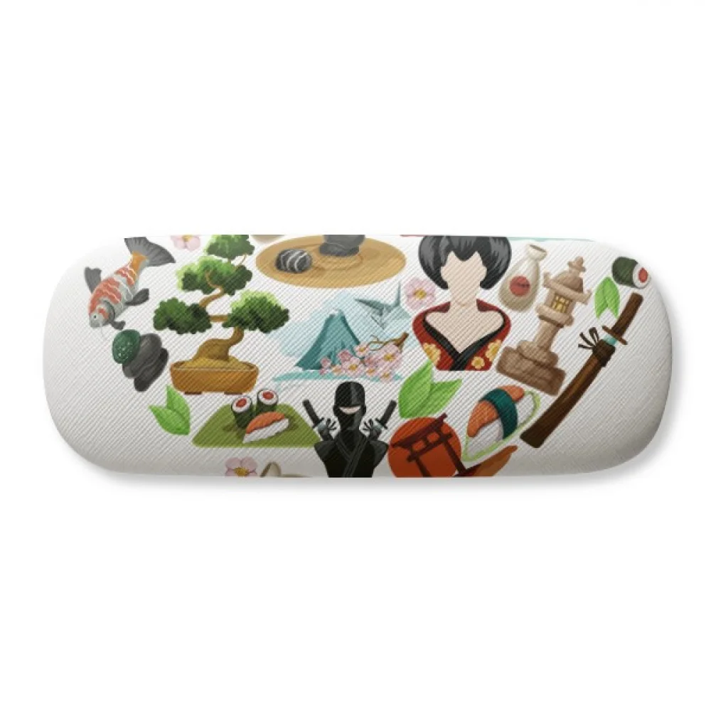 

I Love Japan Sushi Illustration Glasses Case Eyeglasses Hard Shell Storage Spectacle Box