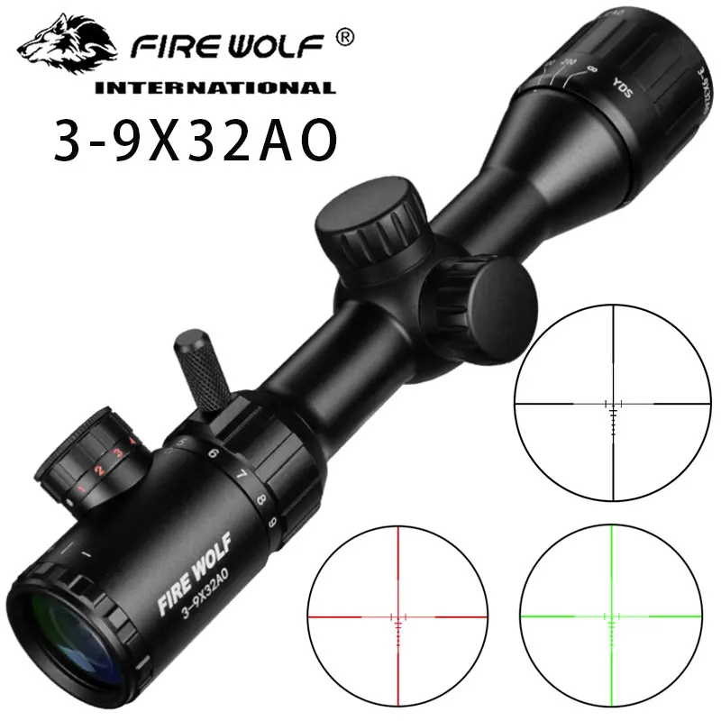 39x32 Ao Tactical Hunting Riflescope Green Red Cross Illuminated Range