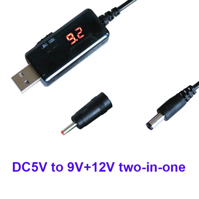 

Powerbank Cable USB Power Boost Line DC 5V to 9V 12V Step UP Module Converter Adapter 5.5X2.1mm Plug For Router Fan Speaker