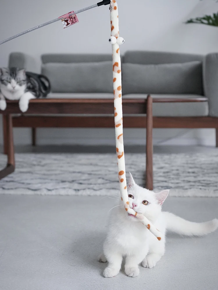 Cat Teaser Toy Feather Wand Interactive Funny Caterpillar Rod Pet Supplies