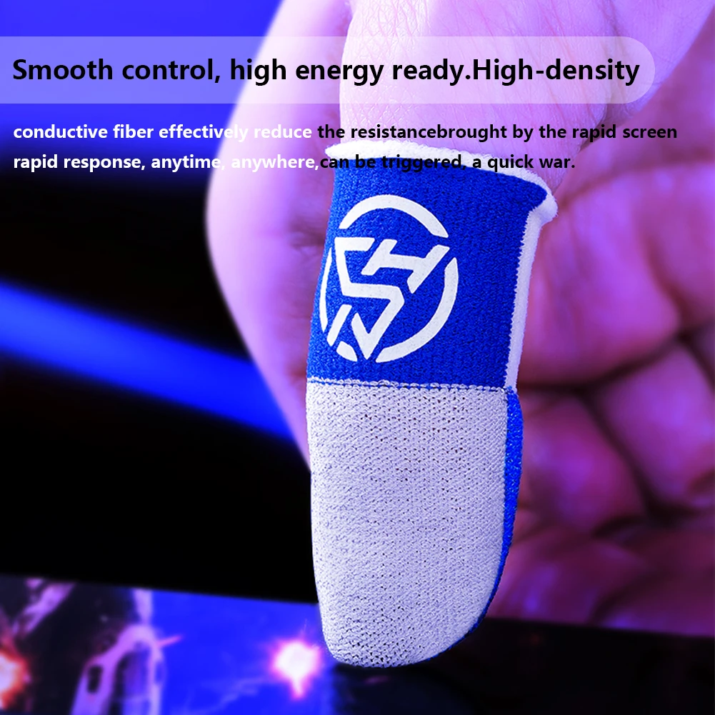 Mobile Finger Sleeve Breathable Nightlight Fingertip Cover Sweatproof Sensitive Touch Screen Finger Sleeve for PUBG Phone Games