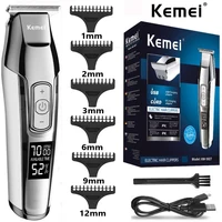 Professional Hair Clipper Beard Trimmer for Men Adjustable Speed LED Digital Carving Clippers Electric Razor KM-5027 1