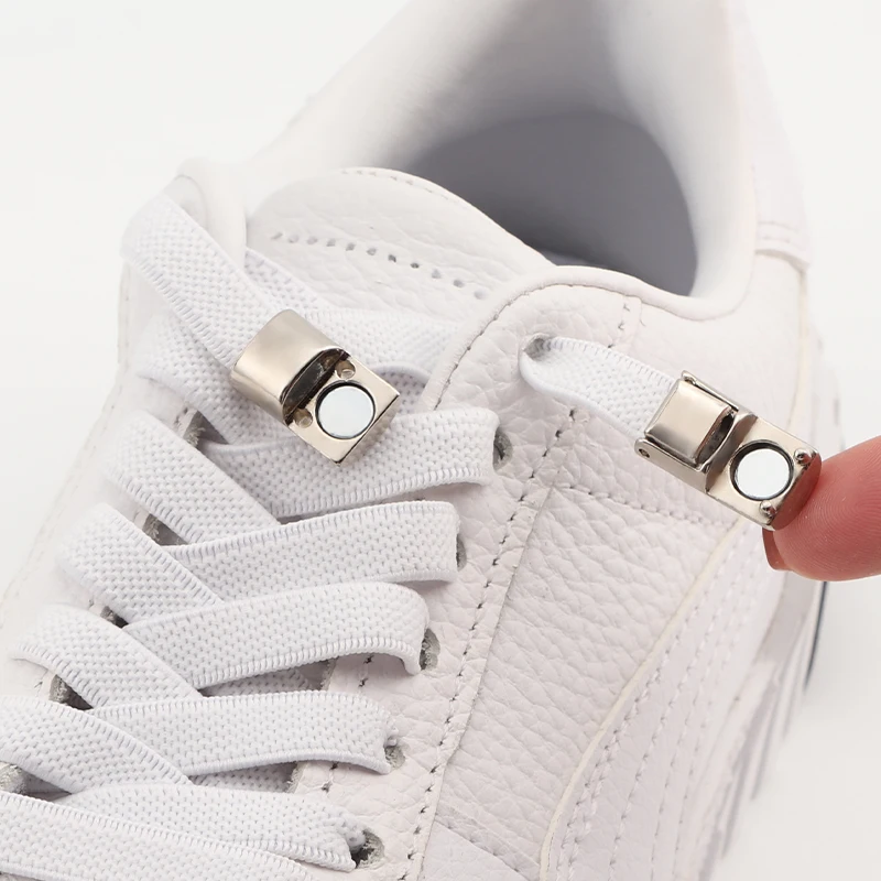 

Magnetic Shoelaces Without Ties Metal Lock 8mm Thick Elastic Shoe Laces Flats Sneakers Running Tennis Lazy Shoelace Accessories