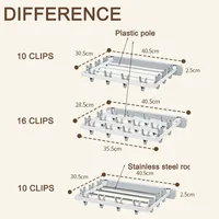 Folding Drying Rack Wall Mounted Drying Clip Windproof Sock Clip Clothing Rack Hanger Household Sock Drying Clip Space Saving 2