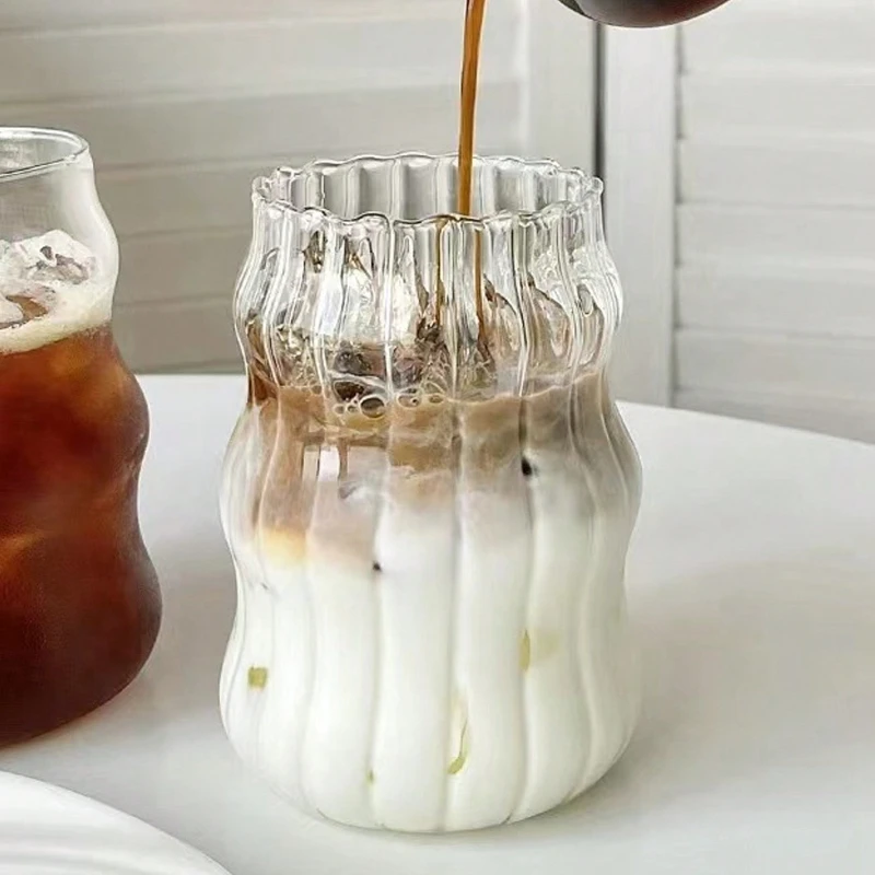 Cloud Cup with Straw for Coffee, High Borosilicate Juice, Spiral Cup, Chubby and Cute, Creative Design with High Aesthetic Value