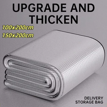 Double-Sided Aluminum Waterproof Picnic Mat - Moisture-Proof Outdoor Camping & Beach Mat with Portable Carry Bag (Lightweight)