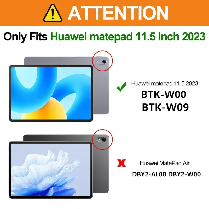 For Huawei MatePad 11.5 Case 2023 BTK-W09 BTK-AL09 PU Leather Soft 