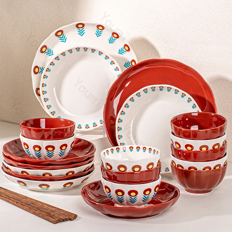 RetroCircularCeramicPlateDailyPartyAfternoonTeaDessertSnack