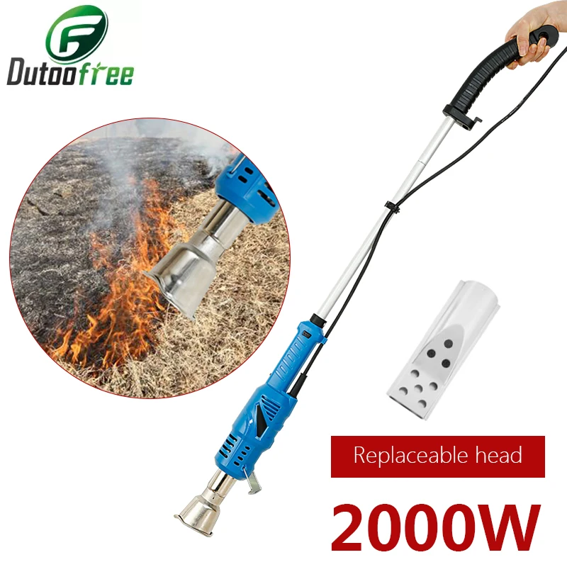 2000W High Efficiency Electric Weeders Weed Burner Gardening Outdoor Blow Torch Grass Removal Tools Detachable Handle EU Plug