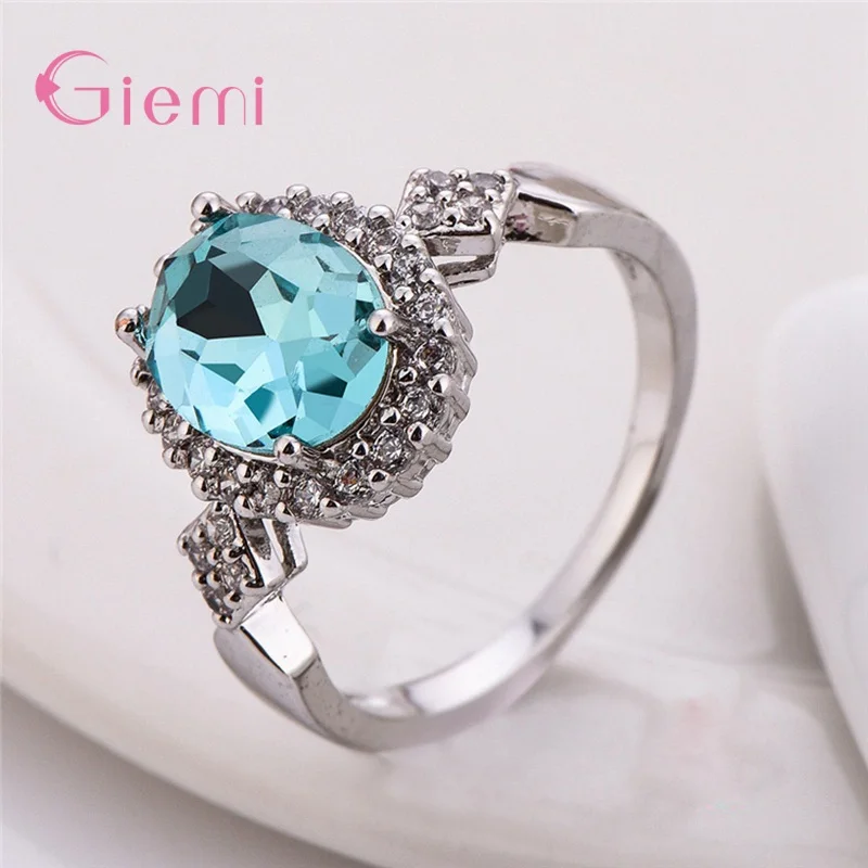Silver Rings 925 Sterling Silver Rings Engagement Wedding Ring Section Rotation Curve Style Cubic Zircon Ring For Women Girl