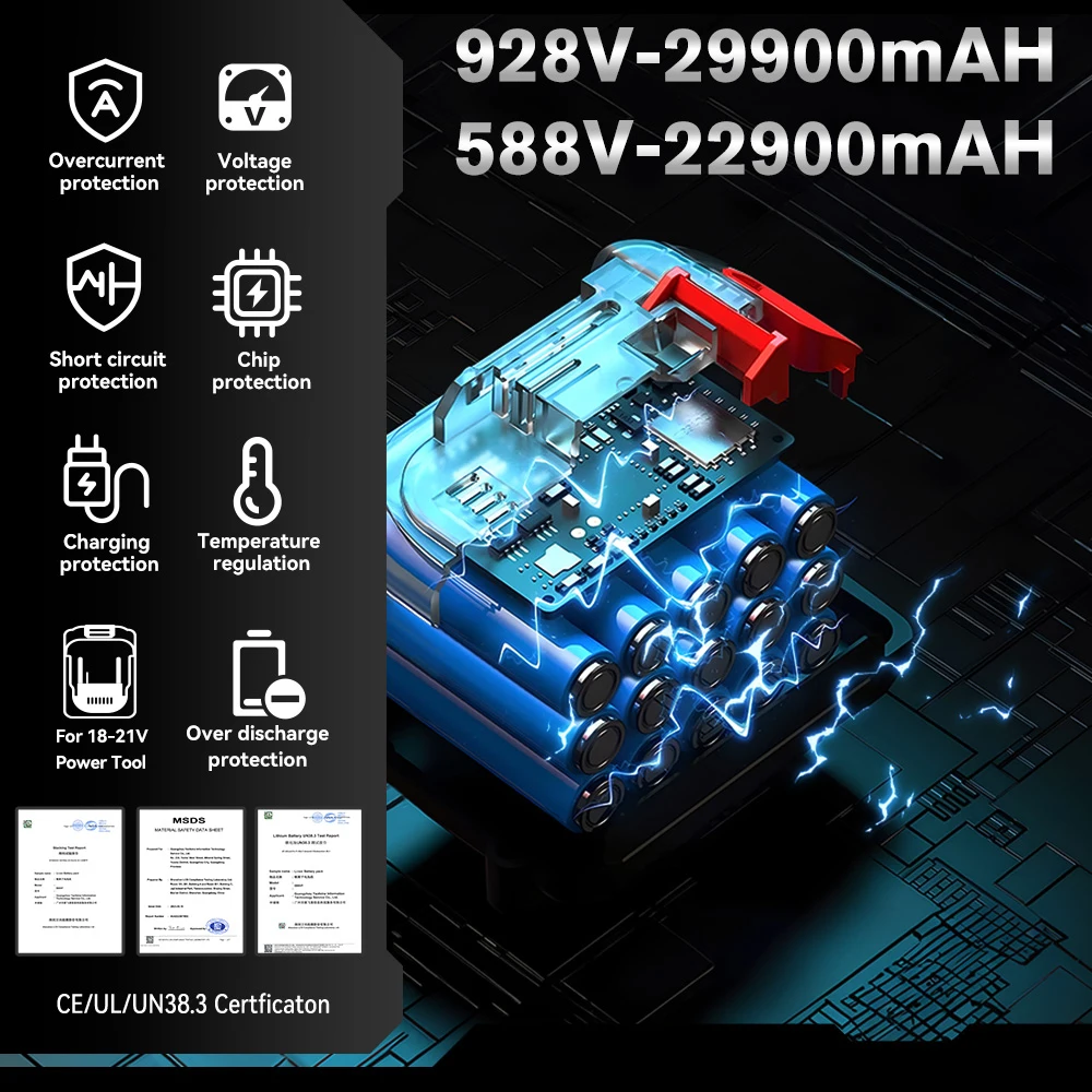 ONEVAN 22900mAh 29900mAh 充電式リチウムイオン電池バッテリー