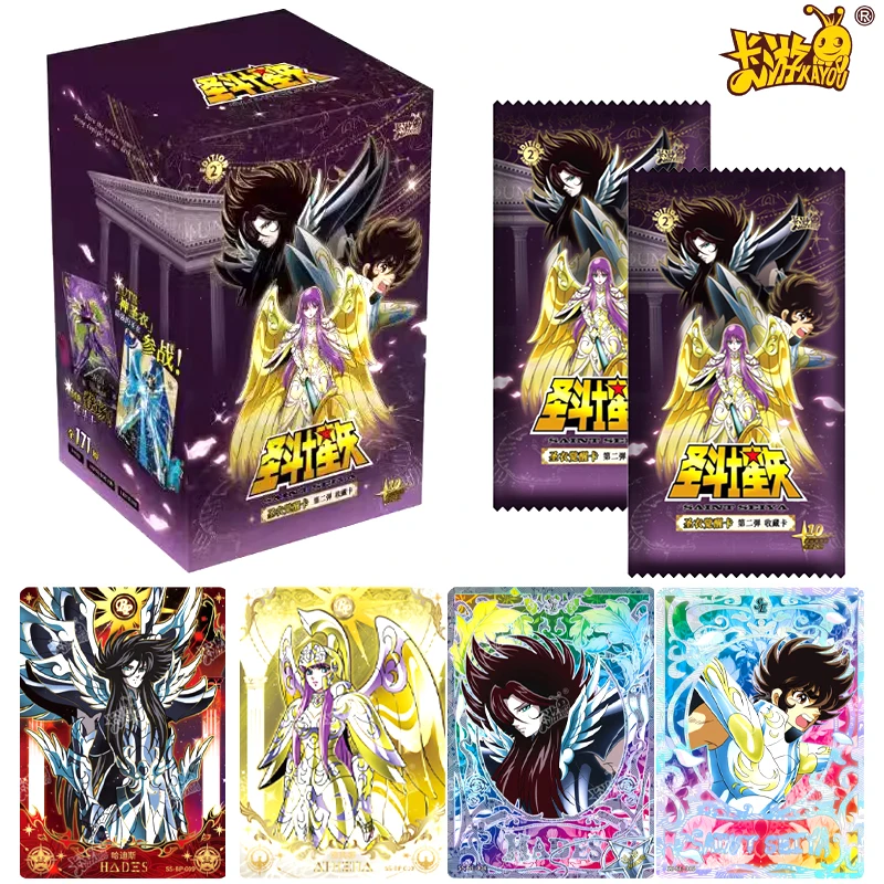 

KAYOU Saint Seiya Genuine Card Box VOL.2 SE BP UR QR Anime Seiya Athena Pope Poseidon Shiryu Game Collection Card Toy Kids Gifts